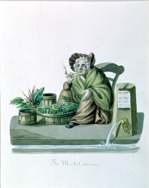 The Market Woman (akvarelli paperille) tekijältä Nicolino Calyo