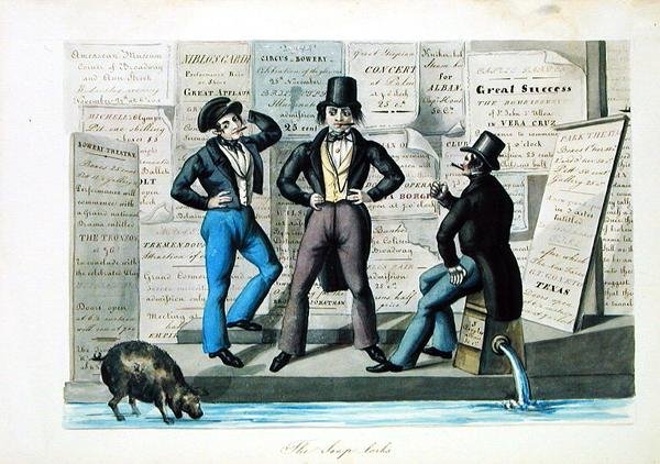 The Soap-lorks, n. 1840 (akvarelli paperille) tekijältä Nicolino Calyo