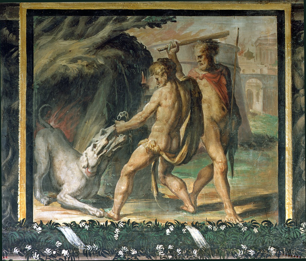 Hercules ja Cerberus tekijältä Nicolo dell Abate