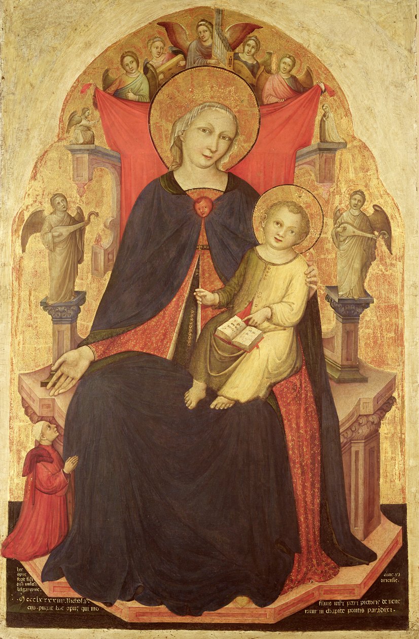 Madonna ja lapsi valtaistuimelle lahjoittajan Vulciano Belgarzone di Zaran kanssa, n. 1394 tekijältä Nicolò di Pietro