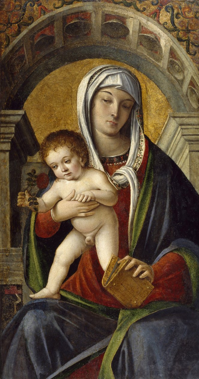 Triptyykki, jossa on Madonna ja lapsi, 1490-1500 tekijältä Nicolo Rondinelli