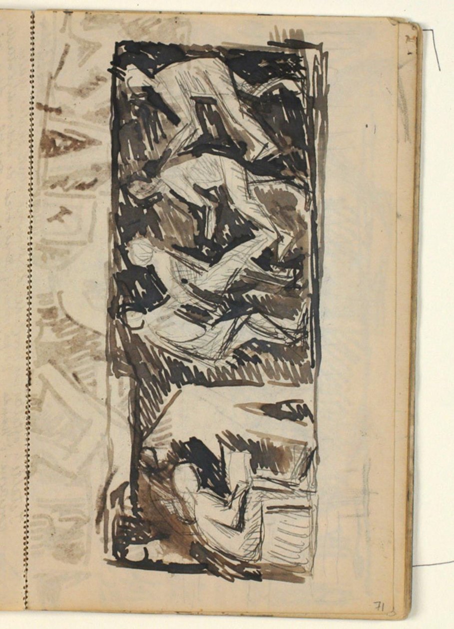 Composició figurativa - esborrany de relleu sobre diferents artesanies? acabat tekijältä Niels Larsen Stevns