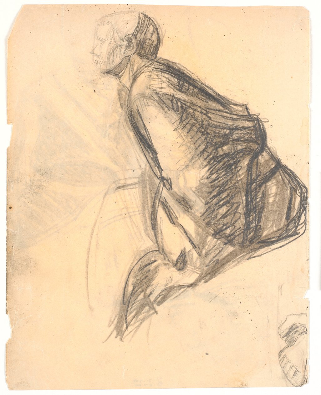 Figuuritutkimus maalaukselle "Maria voitelee Kristuksen jalat", 1907. Apostoli nro 3 t.h. kuvassa tekijältä Niels Larsen Stevns