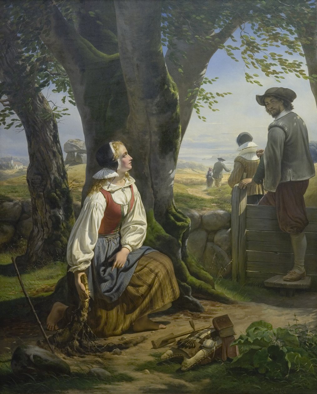 Kirsten Svendsdatter löytää kultasarven Gallehusista 20. heinäkuuta 1639 tekijältä Niels Simonsen