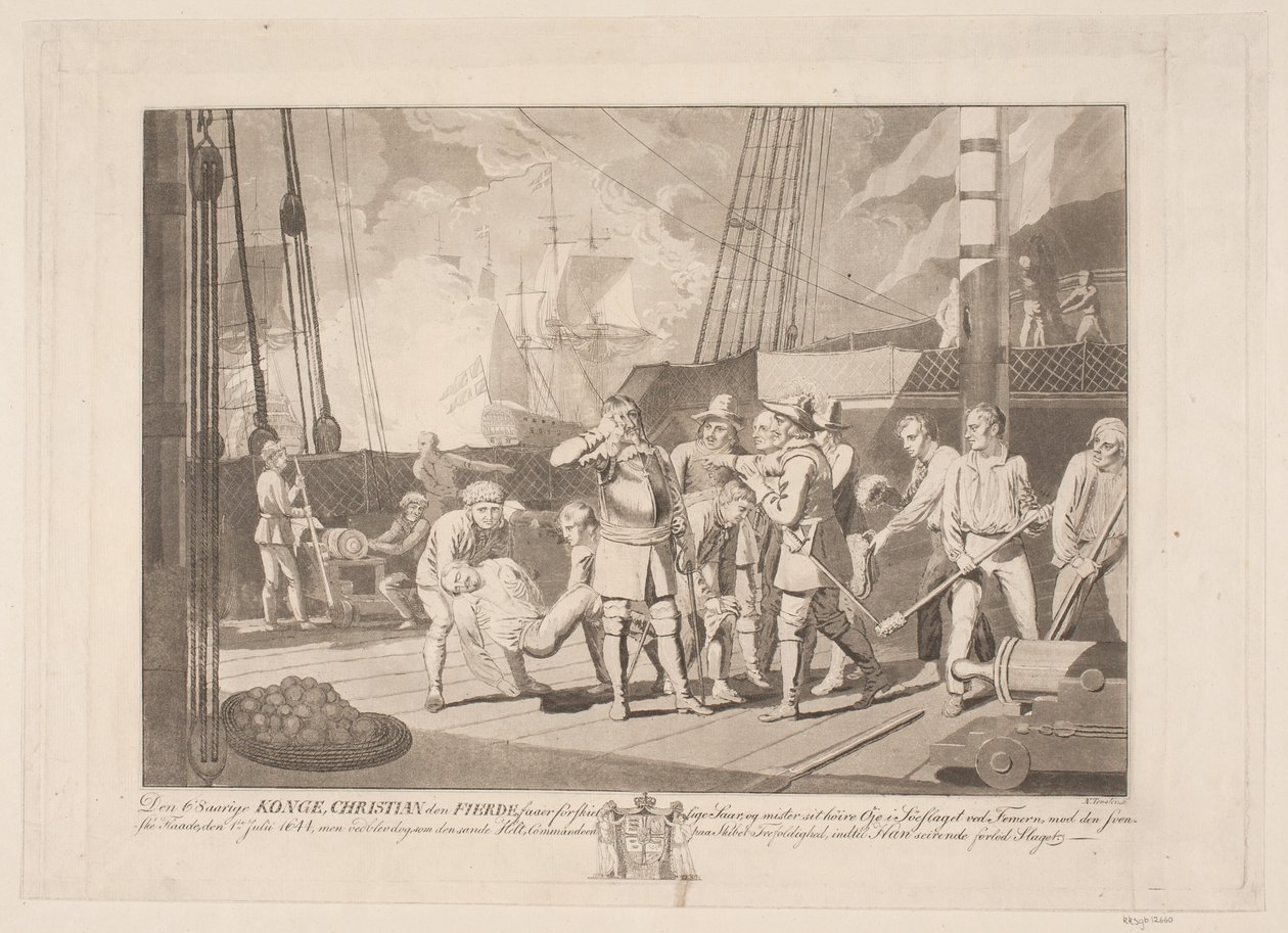 Christian IV Fehmarnin meritaistelussa 1644 tekijältä Niels Truslew