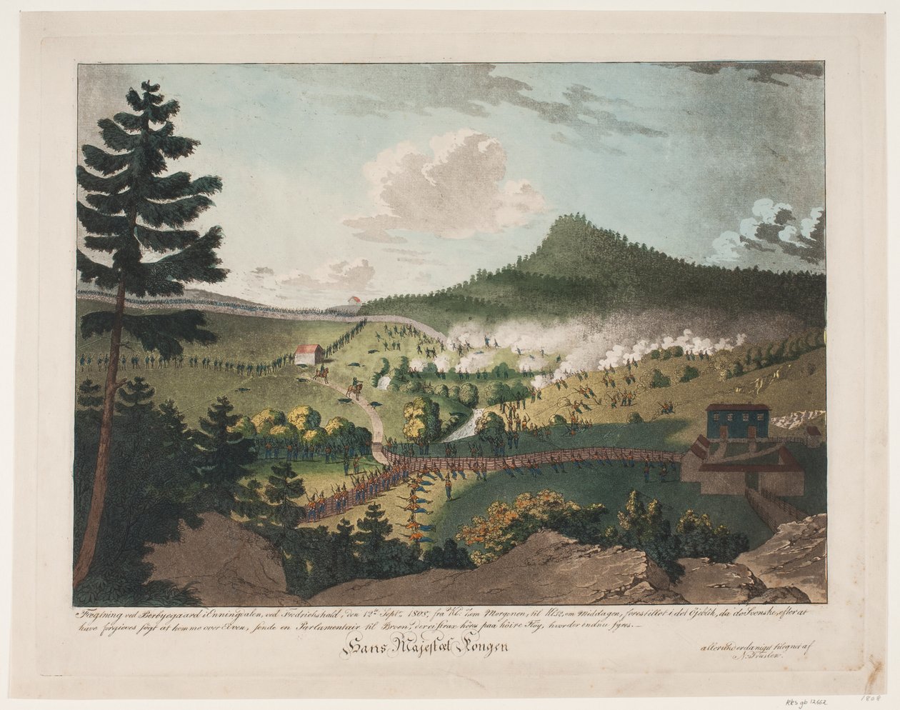 Miekkailu Berbyegaardissa Enningdalenissa, Frederichshaldissa, 12. syyskuuta 1808 tekijältä Niels Truslew