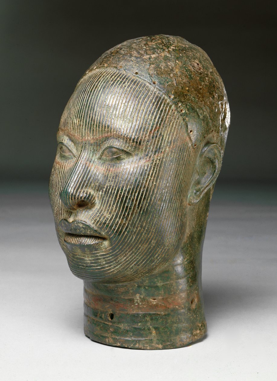 Oni, kuninkaan pää, Ife, 1100-1400-luku (pronssi) (katso myös 412919) tekijältä Nigerian