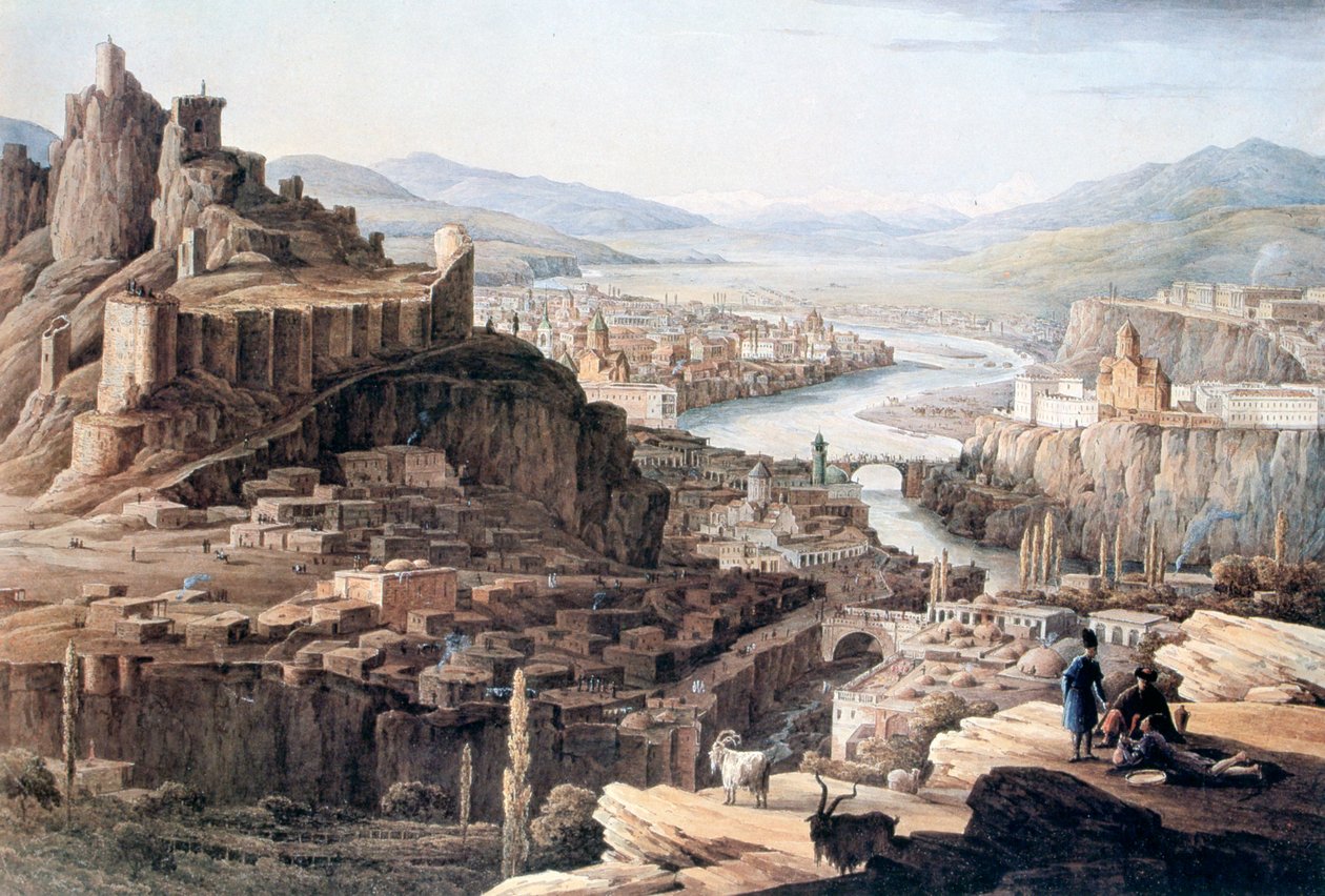 "Näkymä Tiflisiin", 1830 tekijältä Nikandor Grigorievich Chernetsov