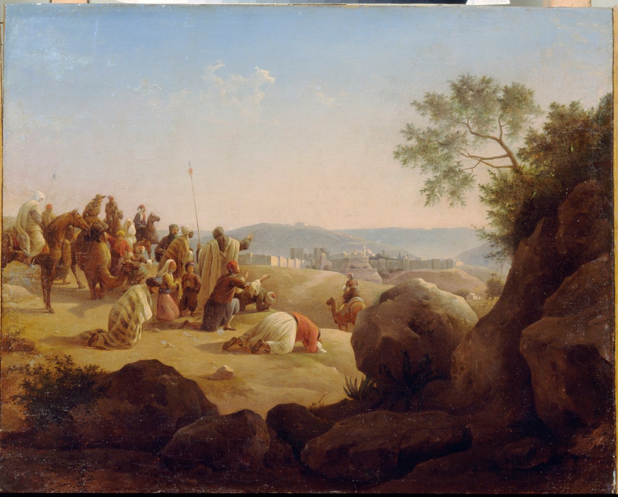 Les pelerins devant Jerusalem (Israel). Nikanor Grigorievich Chernetsoffin maalaus tekijältä Nikanor Grigorievich Tschernezoff