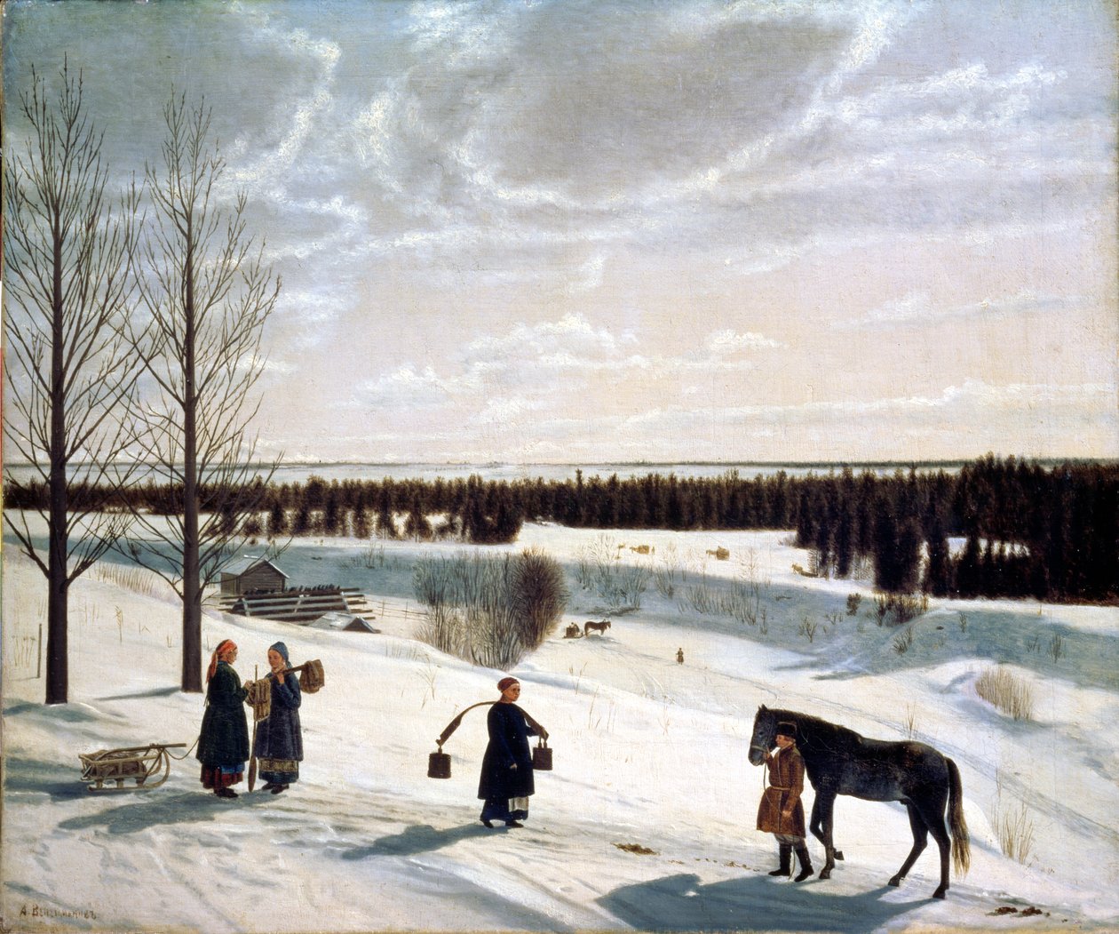 Talvimaisema tai Venäjän talvi, 1827 tekijältä Nikifor Stepanovich Krylov