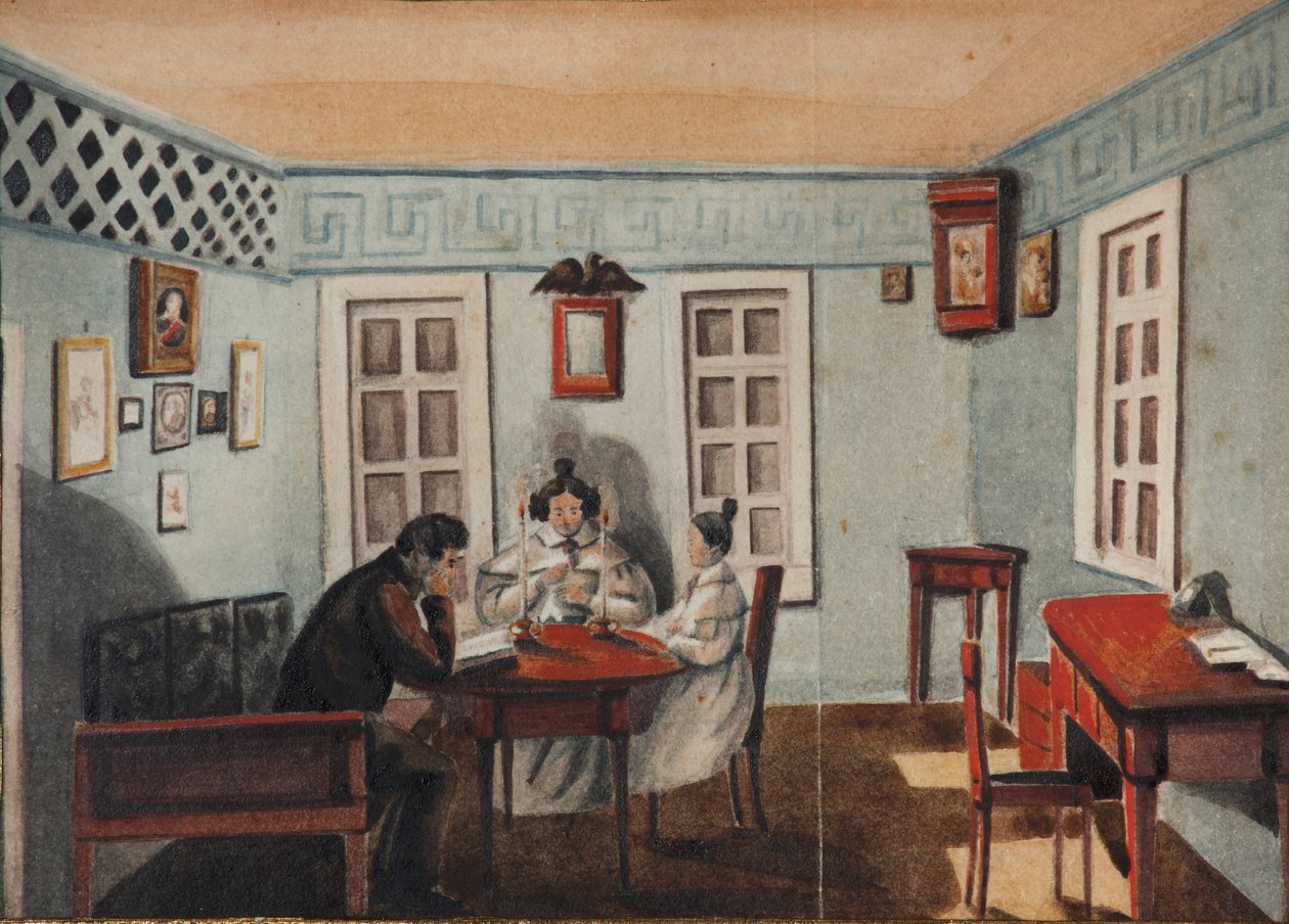 Nikita Muravjov tyttärensä Sofian kanssa maanpaossa Irkutskin läänissä, 1837 tekijältä Nikita Mikhailovich Muravyov