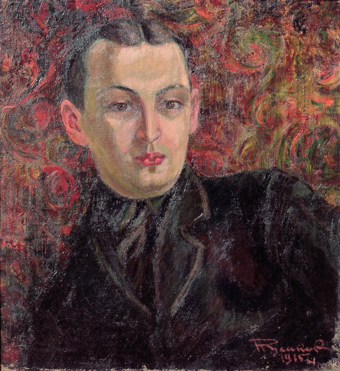 Taiteilija Aleksanteri Rodtšenkon (1891-1956) muotokuva 1915 tekijältä Nikolai Afanasyevich Russakov