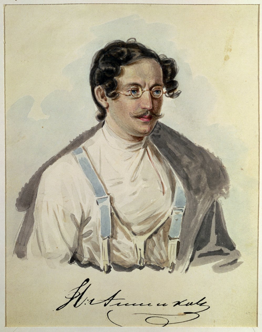 Ivan Annenkovin (1802-78) muotokuva Pietarin vankilassa, 1836 tekijältä Nikolai Alexandrovich Bestuzhev