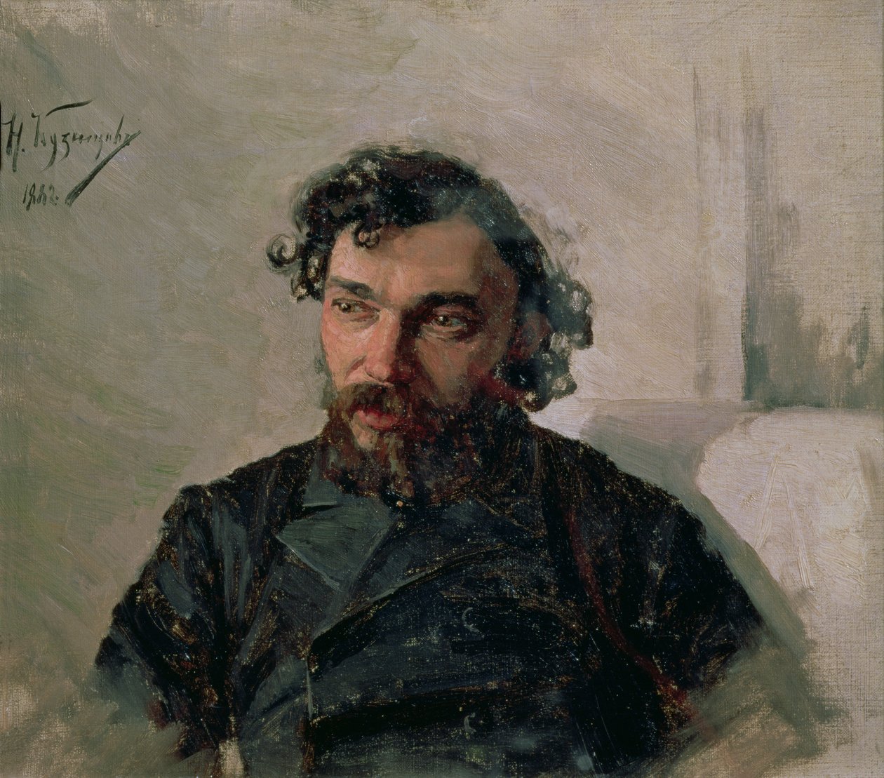 Muotokuva Ivan Pochitonovista (1850-1923), 1882 tekijältä Nikolai Dmitrievich Kuznetsov