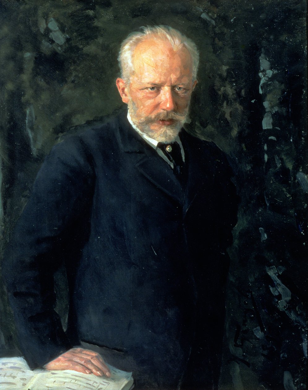 Muotokuva Piotr Iljitš Tšaikovskista (1840-93), venäläinen säveltäjä, 1893 tekijältä Nikolai Dmitrievich Kuznetsov