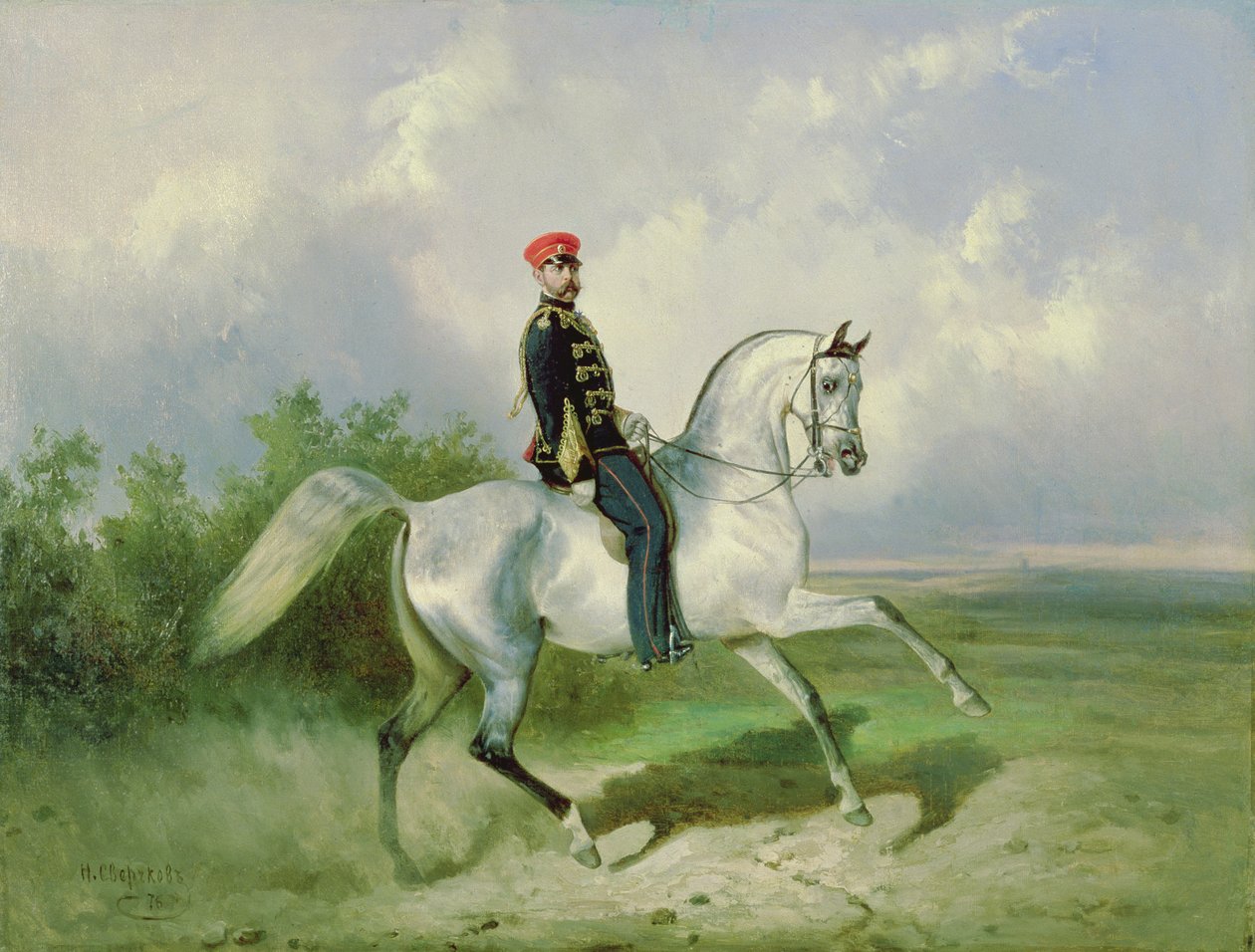 Keisari Aleksanteri II:n (1818-81) muotokuva 1876 tekijältä Nikolai Egorevich Sverchkov