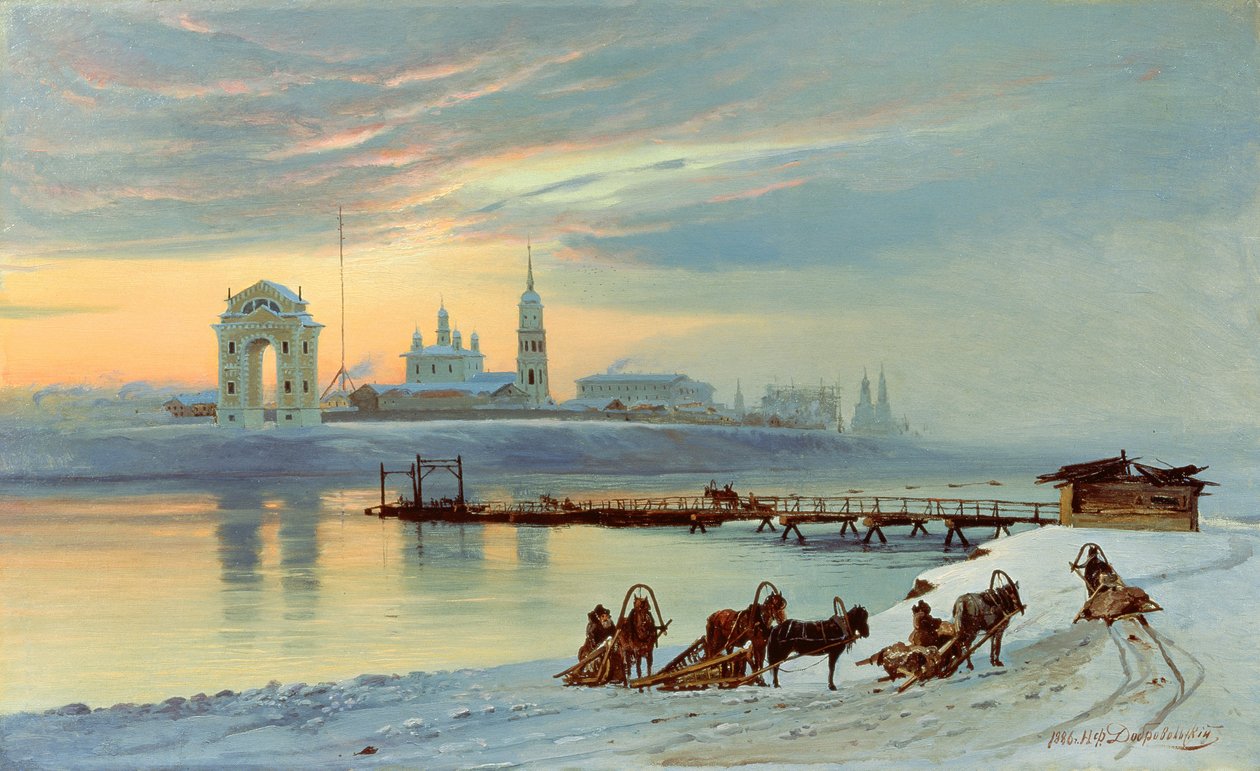 Angaran pengerrys Irkutskissa, 1886 tekijältä Nikolai Florianovich Dobrovolsky