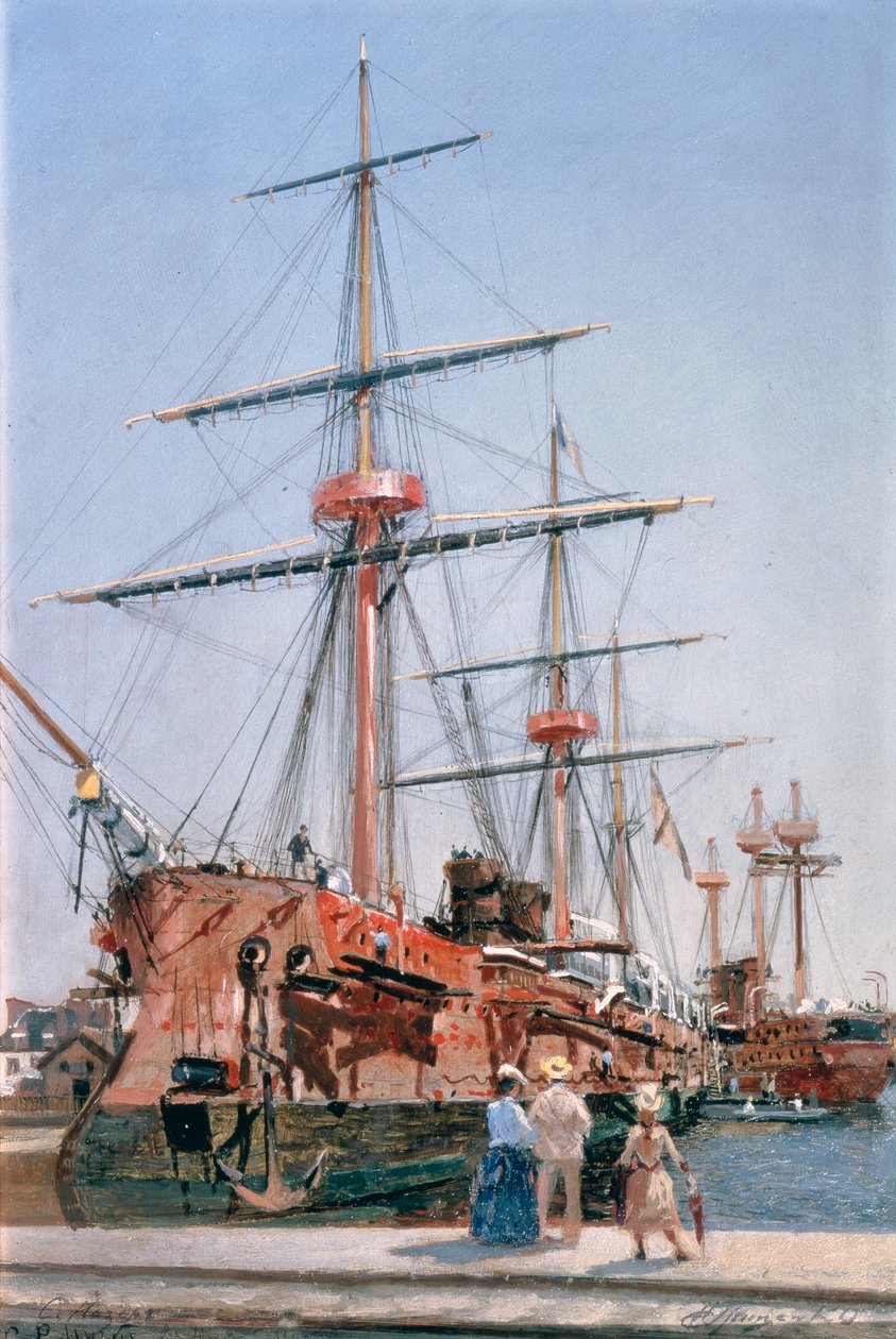 Taistelulaiva "Admiral Kornilov" rakennus Bretagnessa, 1889 tekijältä Nikolai Nikolaevich Gritsenko