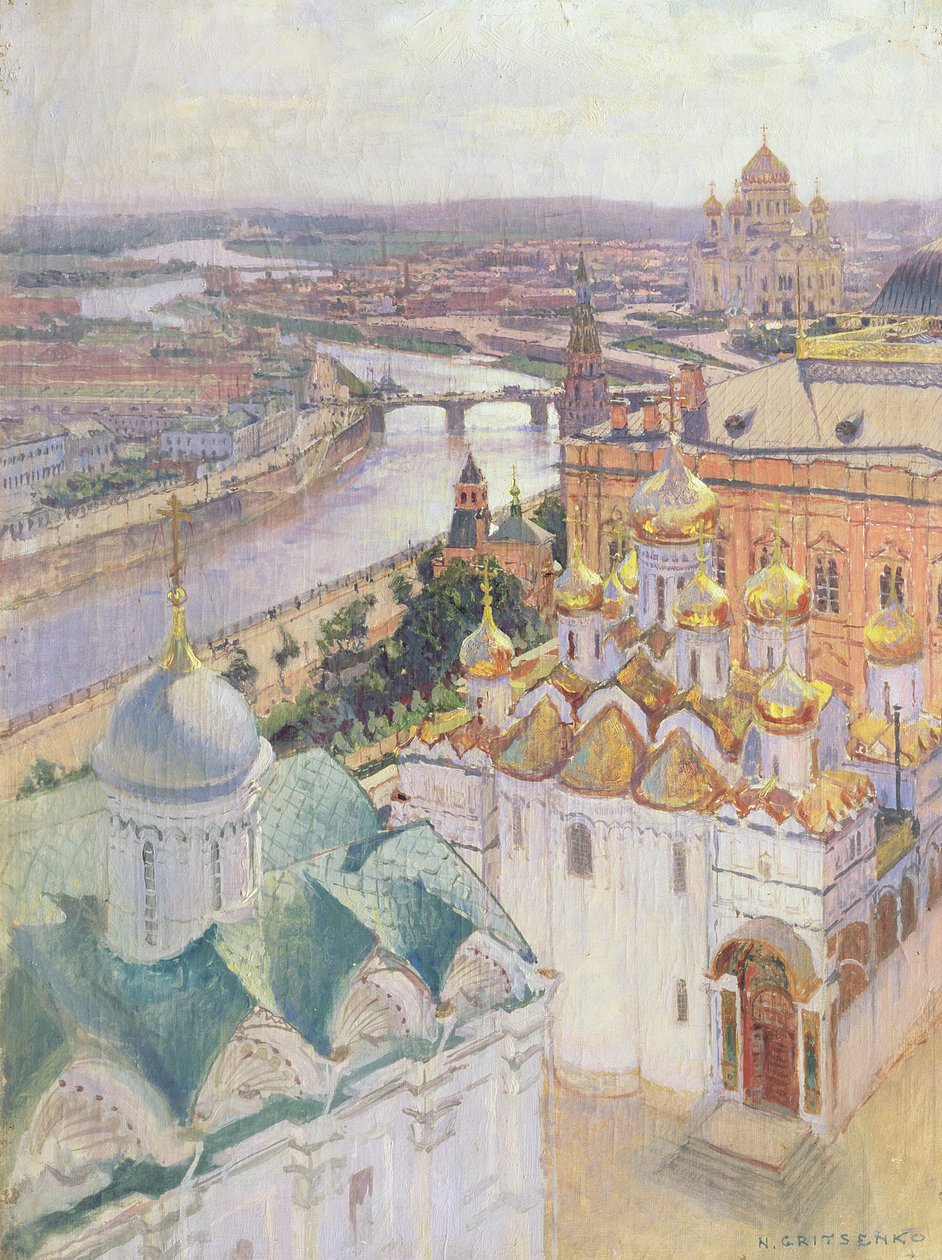 Näkymä Moskovaan Ivan Suuren kellotornista, 1896 tekijältä Nikolai Nikolaevich Gritsenko