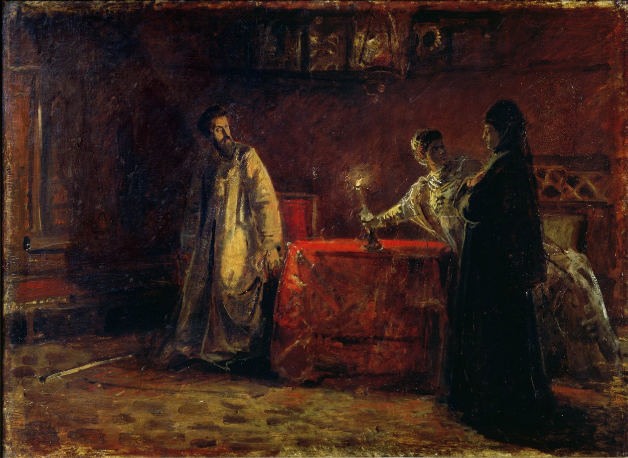 Tsaari Boris Godunov (1551-1605) ja tsaaritar Martha, 1874 tekijältä Nikolai Nikolajevitch Gay