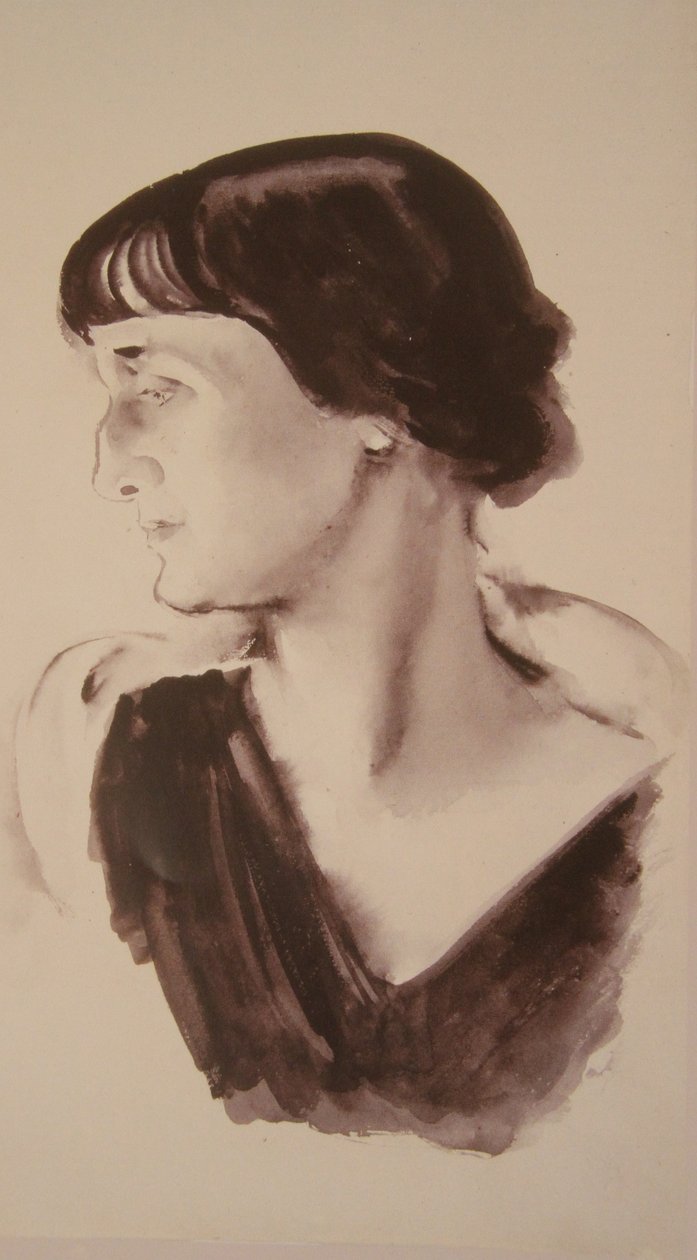 Runoilija Ana Akhmatovan muotokuva 1889-1966, 1928 tekijältä Nikolai Adrianovich Tyrsa