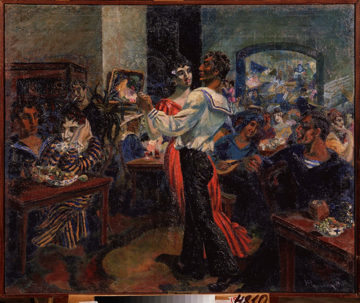 Merimiehen baari. Nikolai Afanasjevitš Rusakovin (1888-1941) maalaus öljylevylle tekijältä Nikolai Afanasyevich Rusakov