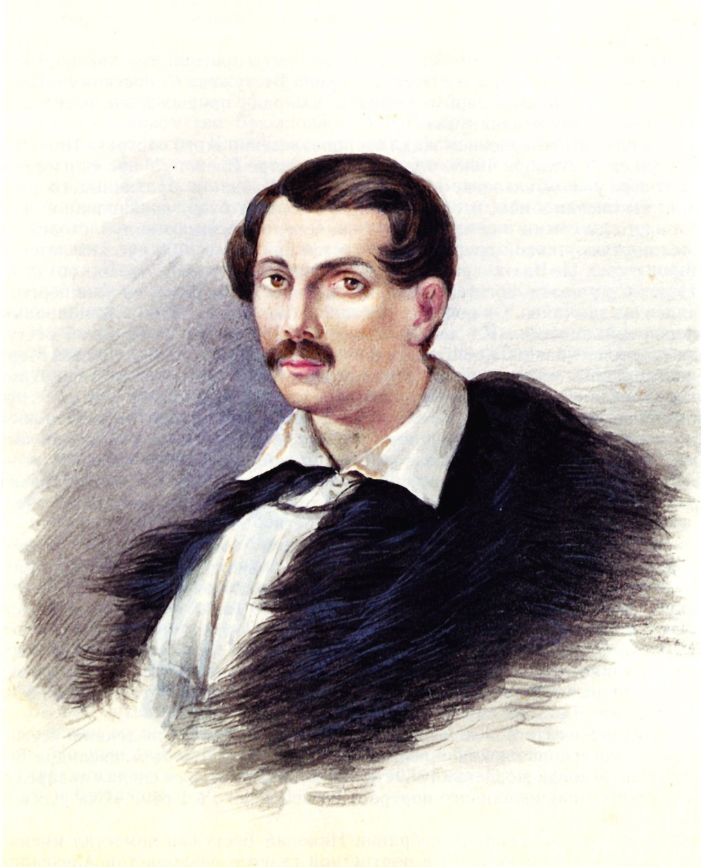 Dekabristin Aleksanteri Aleksandrovitš Bestuzhevin muotokuva 1797-1837, 1839 tekijältä Nikolai Alexandrovich Bestuzhev