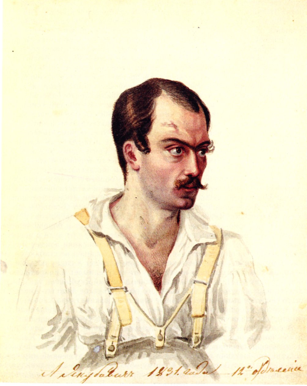 Dekeavmbristi Aleksanteri Ivanovitš Jakubovitšin muotokuva 1792-1845, 1831 tekijältä Nikolai Alexandrovich Bestuzhev