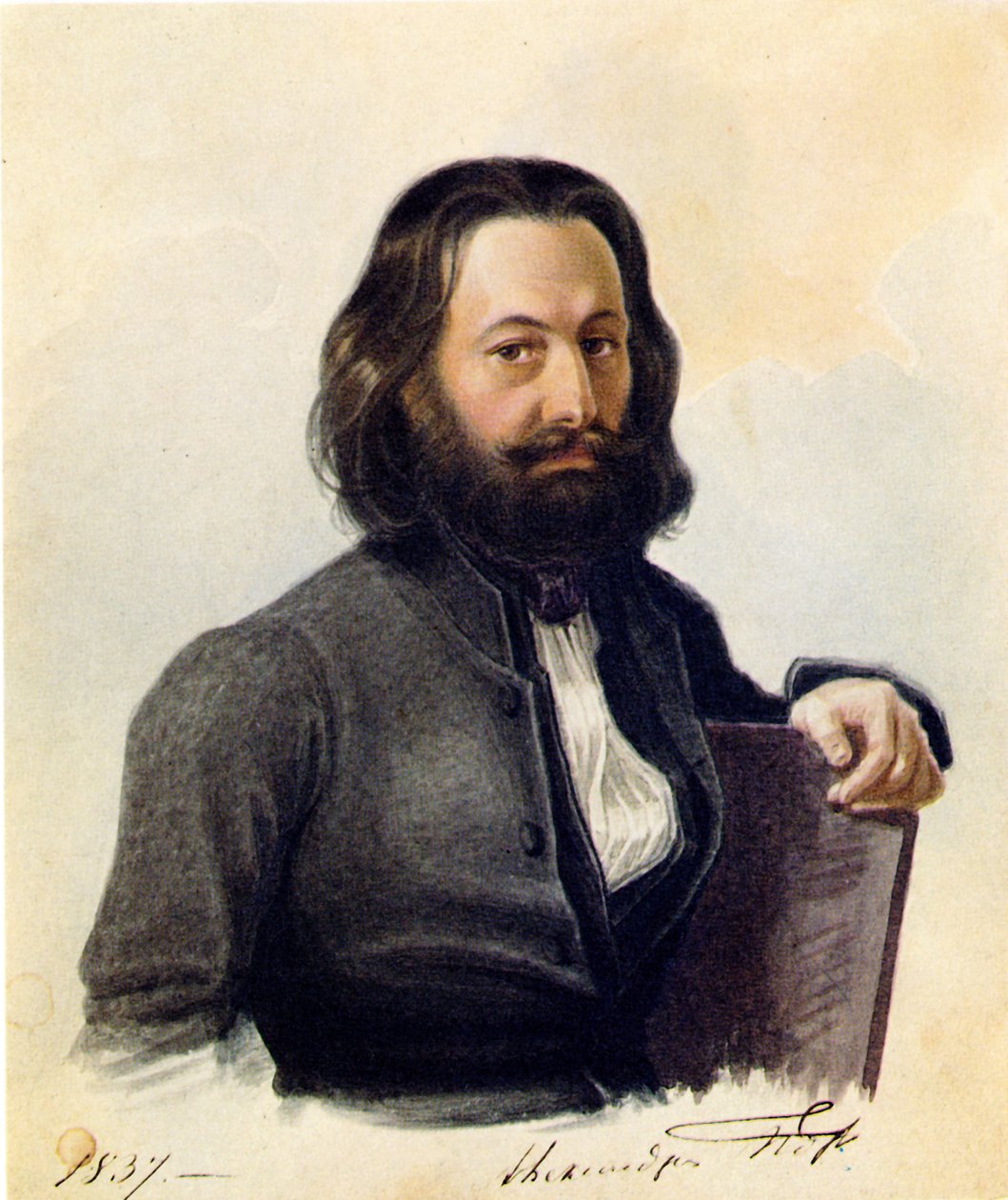 Dekabristin Alexander W. Poggion muotokuva 1798-1873, 1837 tekijältä Nikolai Alexandrovich Bestuzhev