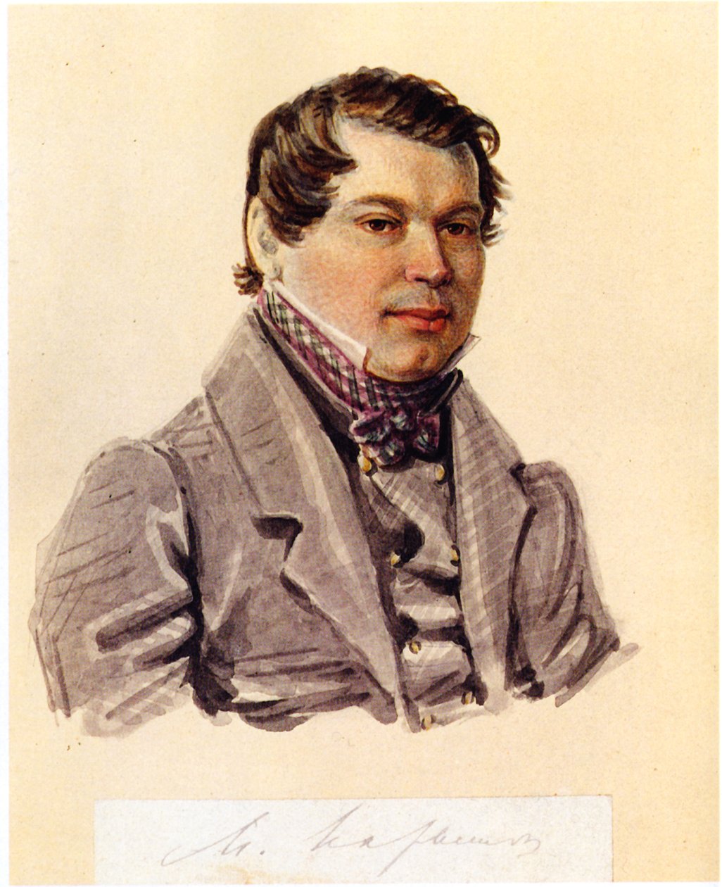 Dekabristin Mihail Naryshkinin muotokuva 1798-1863, 1832-1833 tekijältä Nikolai Alexandrovich Bestuzhev