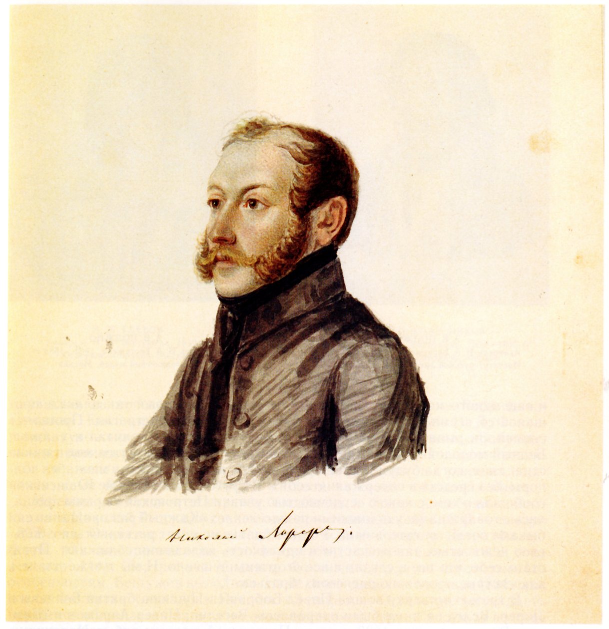 Dekabristin Nikolai Lorerin muotokuva 1794-1873, 1832-1833 tekijältä Nikolai Alexandrovich Bestuzhev