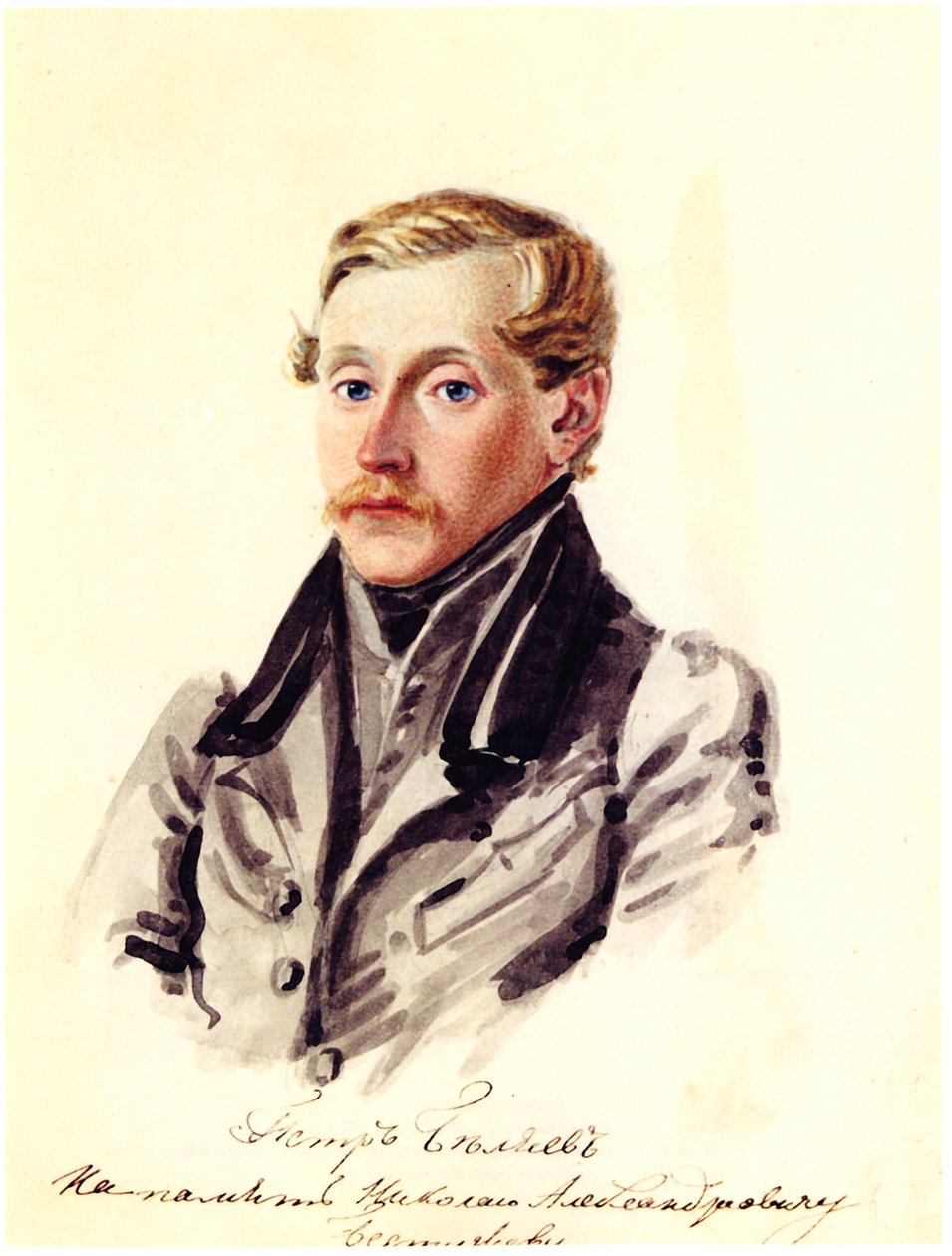 Dekabristin Pjotr Beljajevin muotokuva 1804-1864, 1832-1833 tekijältä Nikolai Alexandrovich Bestuzhev