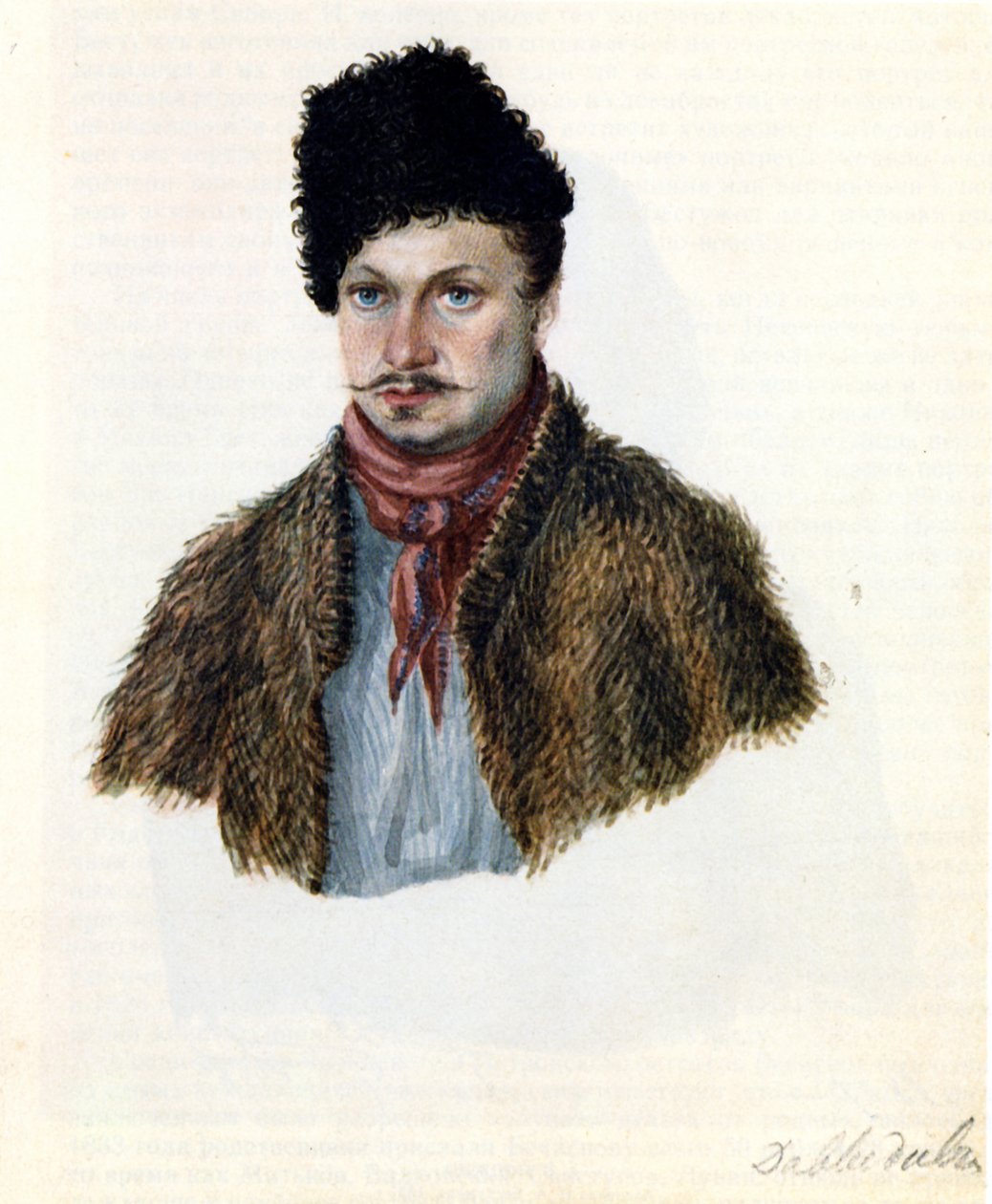 Dekabristin Vasili Davydovin muotokuva 1793-1855, 1839 tekijältä Nikolai Alexandrovich Bestuzhev