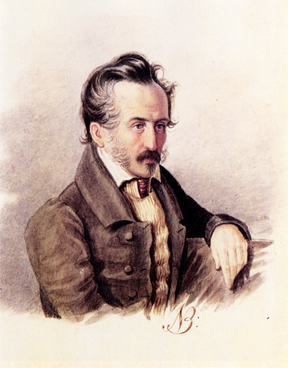 Dekabristikreivi Sergei Volkonskyn muotokuva 1788-1865, 1840-luku tekijältä Nikolai Alexandrovich Bestuzhev