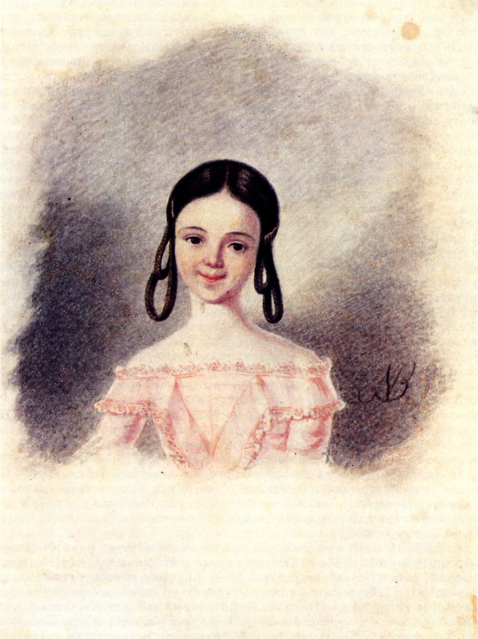 Sophia Muravajovan muotokuva, joulukuun tytär Nikhita Muravajova, 1-9 tekijältä Nikolai Alexandrovich Bestuzhev