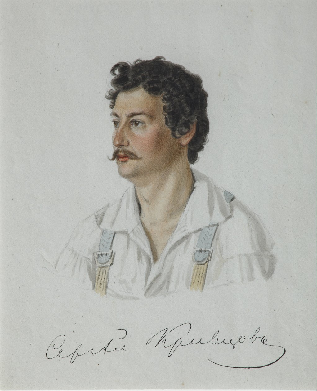 Dekabristin muotokuva Sergei Krivtsov 1802-1864, 1828 tekijältä Nikolai Alexandrovich Bestuzhev