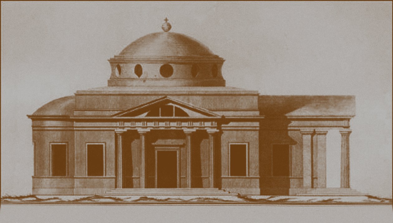 Mogilevin Pyhän Joosefin katedraalin projekti, n. 1780 tekijältä Nikolai Alexandrovich Lvov