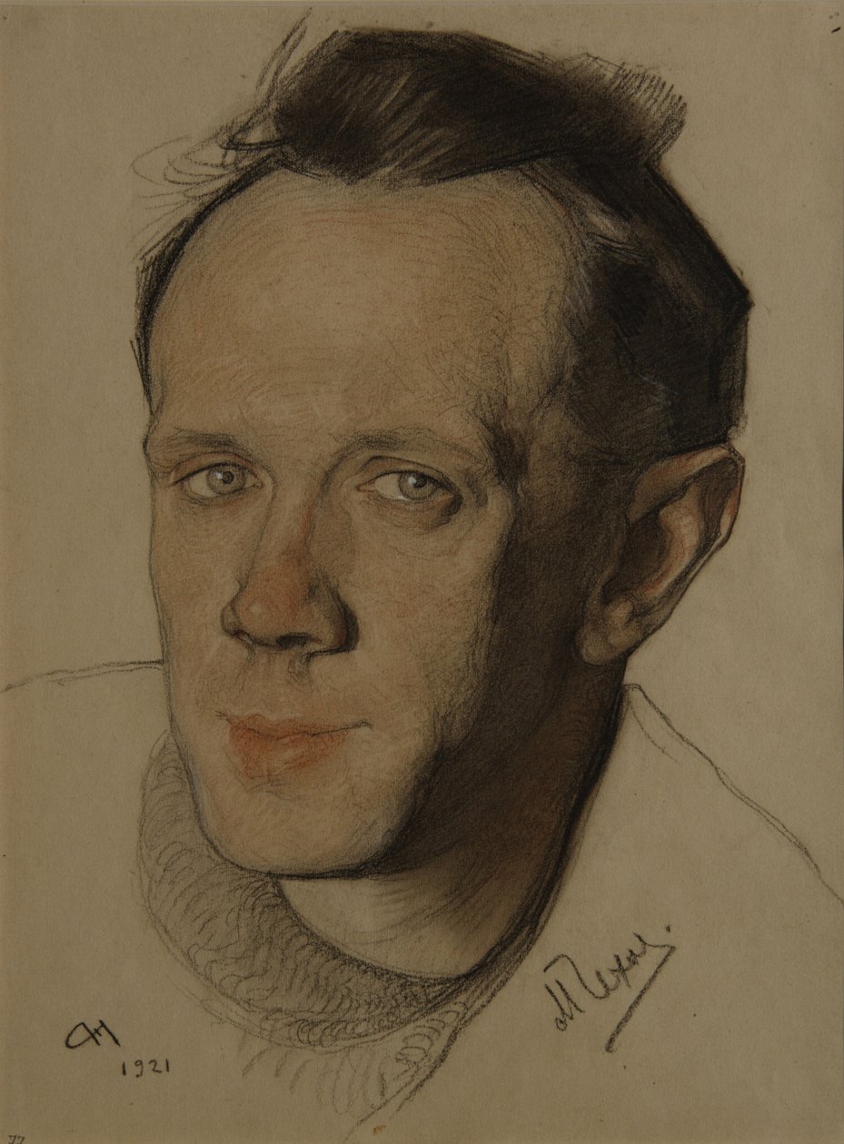 Mihail Aleksandrovitš Tšehovin muotokuva 1891-1955, 1921 tekijältä Nikolai Andreevich Andreev