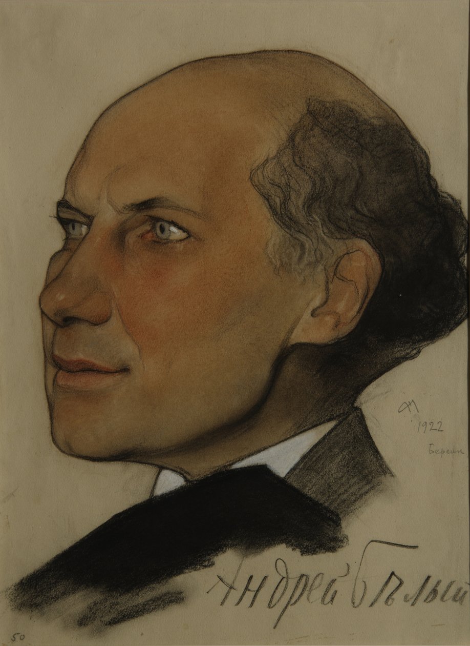 Runoilija Andrei Belyn muotokuva 1880-1934, 1922 tekijältä Nikolai Andreevich Andreev