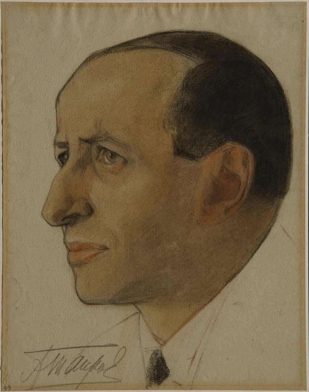 Valtionhoitaja Aleksander Tairovin muotokuva 1885-1950, 1920-luvun alku tekijältä Nikolai Andreevich Andreev