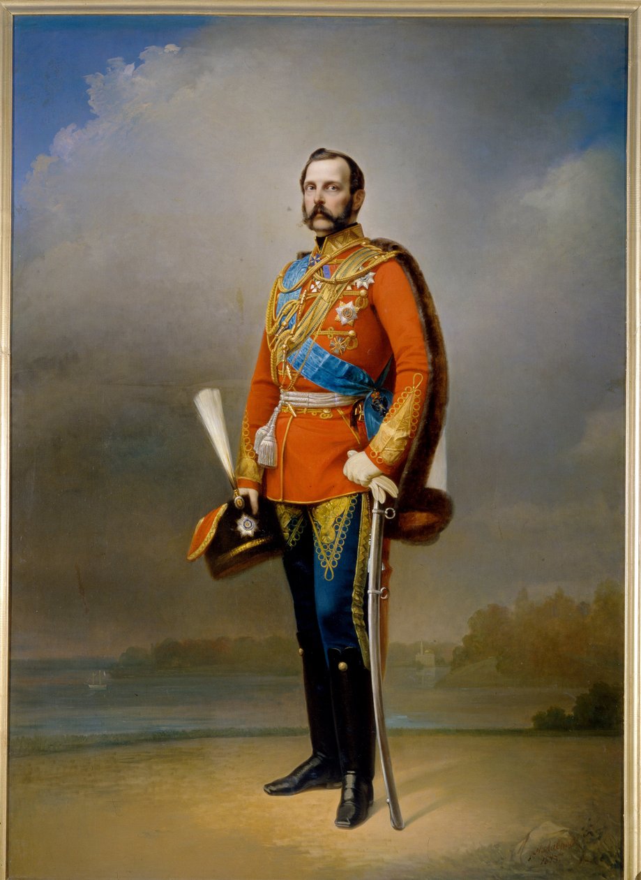 Venäjän keisari Aleksanteri II:n (1818-1881) muotokuva (tunnetaan nimellä Le Liberator). Nikolai Andreevich Lavrovin (1820-1875) maalaus öljy kankaalle tekijältä Nikolai Andreevich Lavrov
