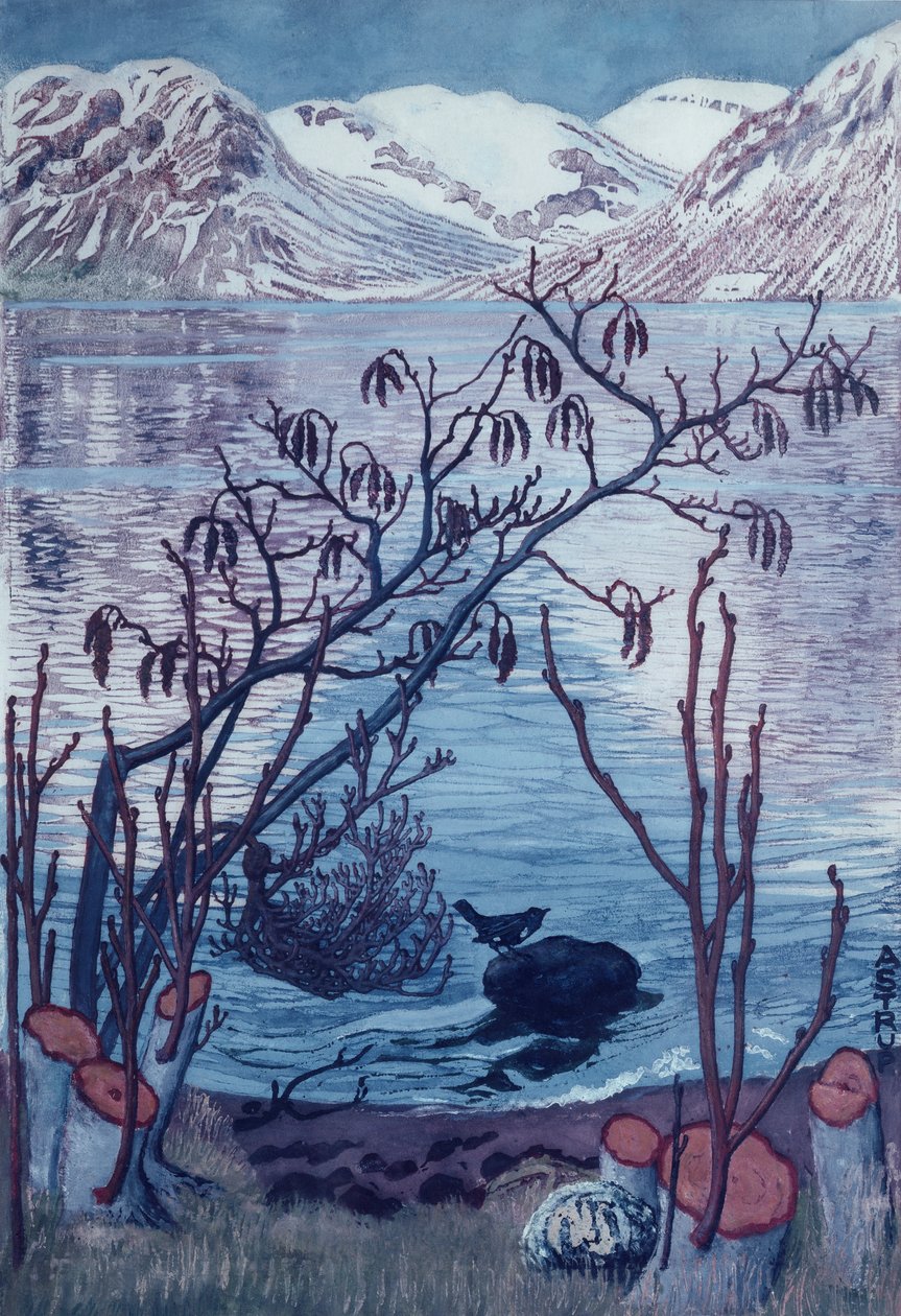 Lintu kivellä tekijältä Nikolai Astrup