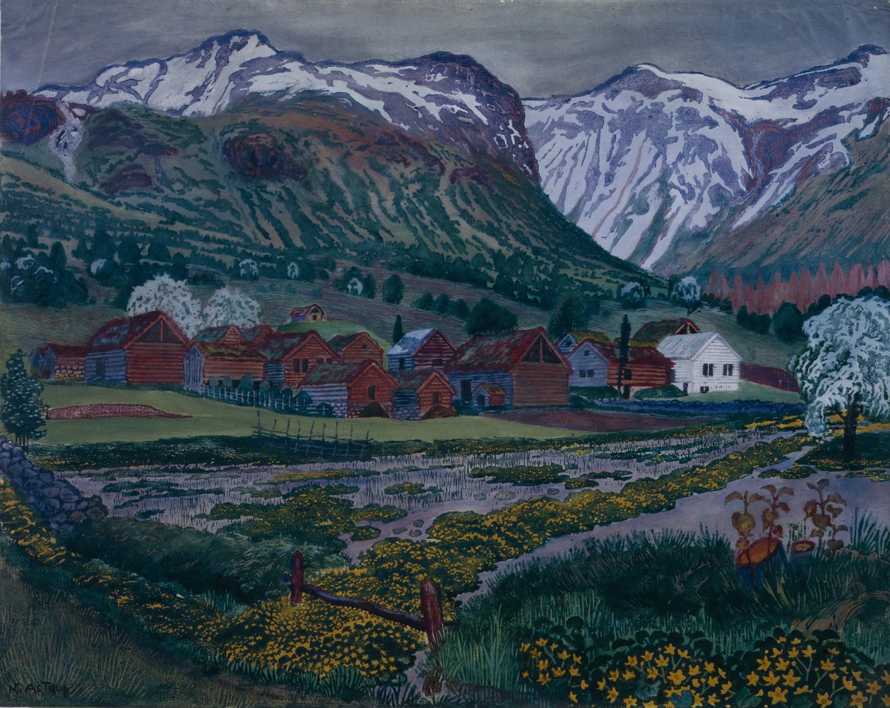Buttercup Night (öljy kankaalle) tekijältä Nikolai Astrup