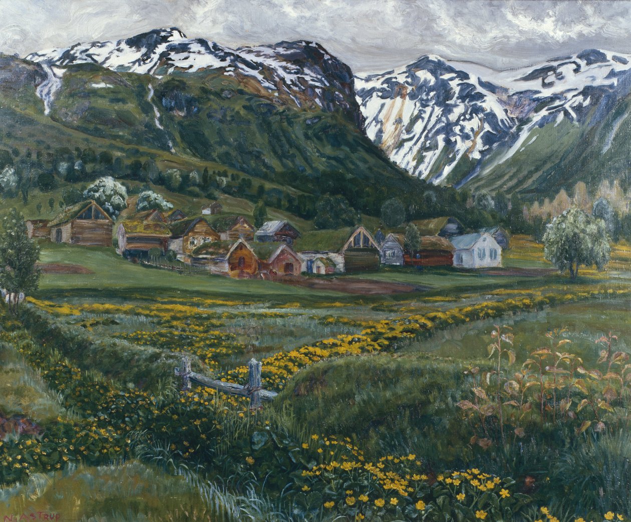 Kesäkuun yö ja vanha Jølsterin piha tekijältä Nikolai Astrup