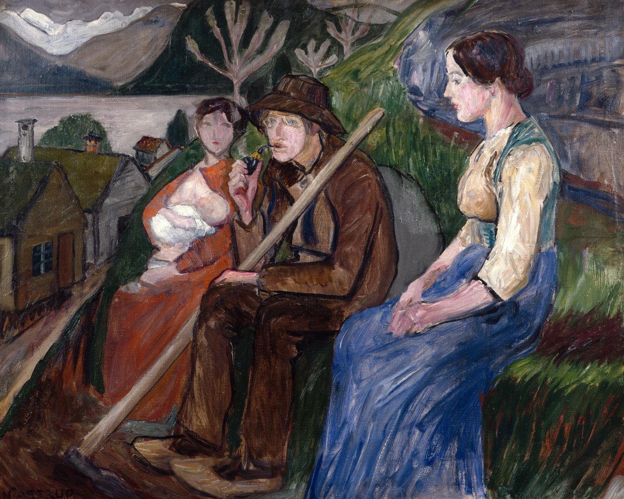 Omakuva kotona (pihalla) tekijältä Nikolai Astrup