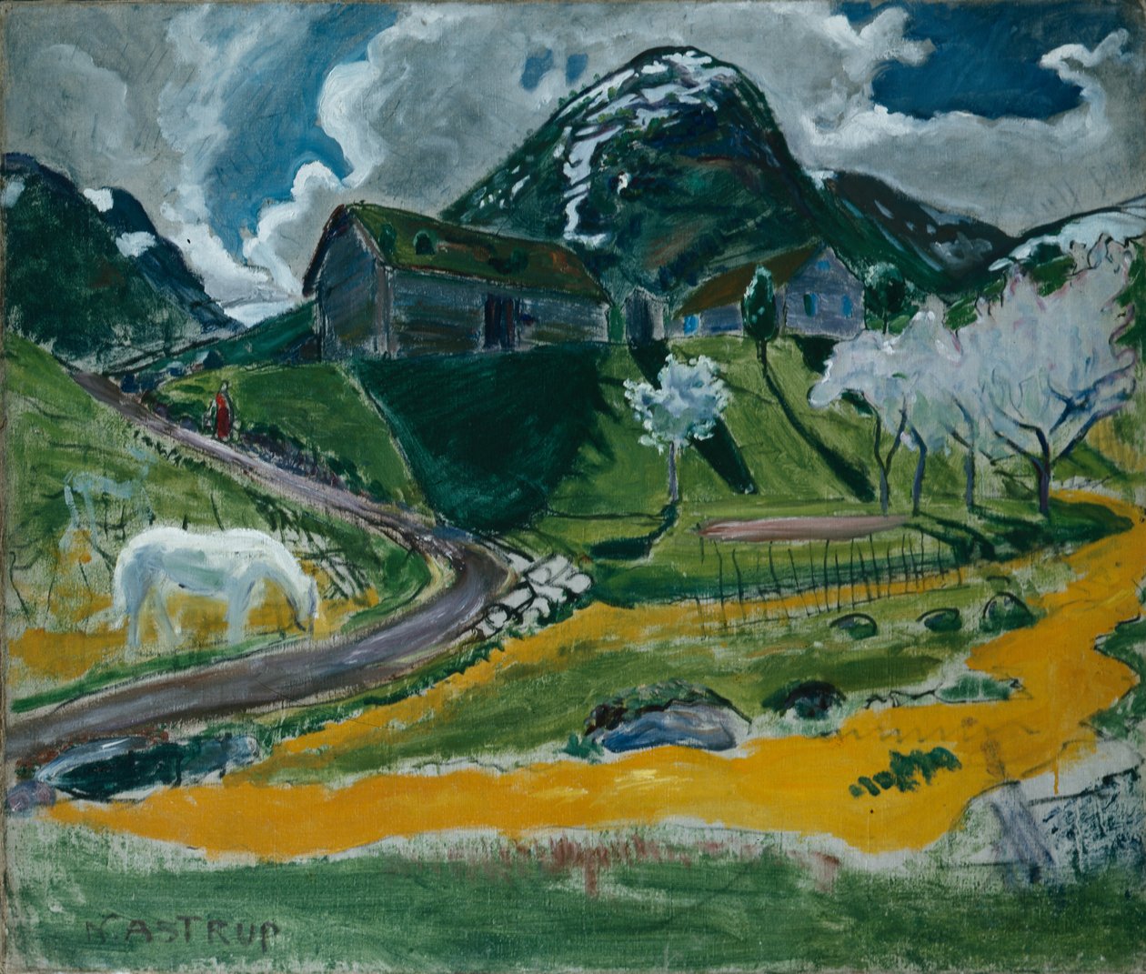 Kevät valkoisen hevosen kanssa tekijältä Nikolai Astrup