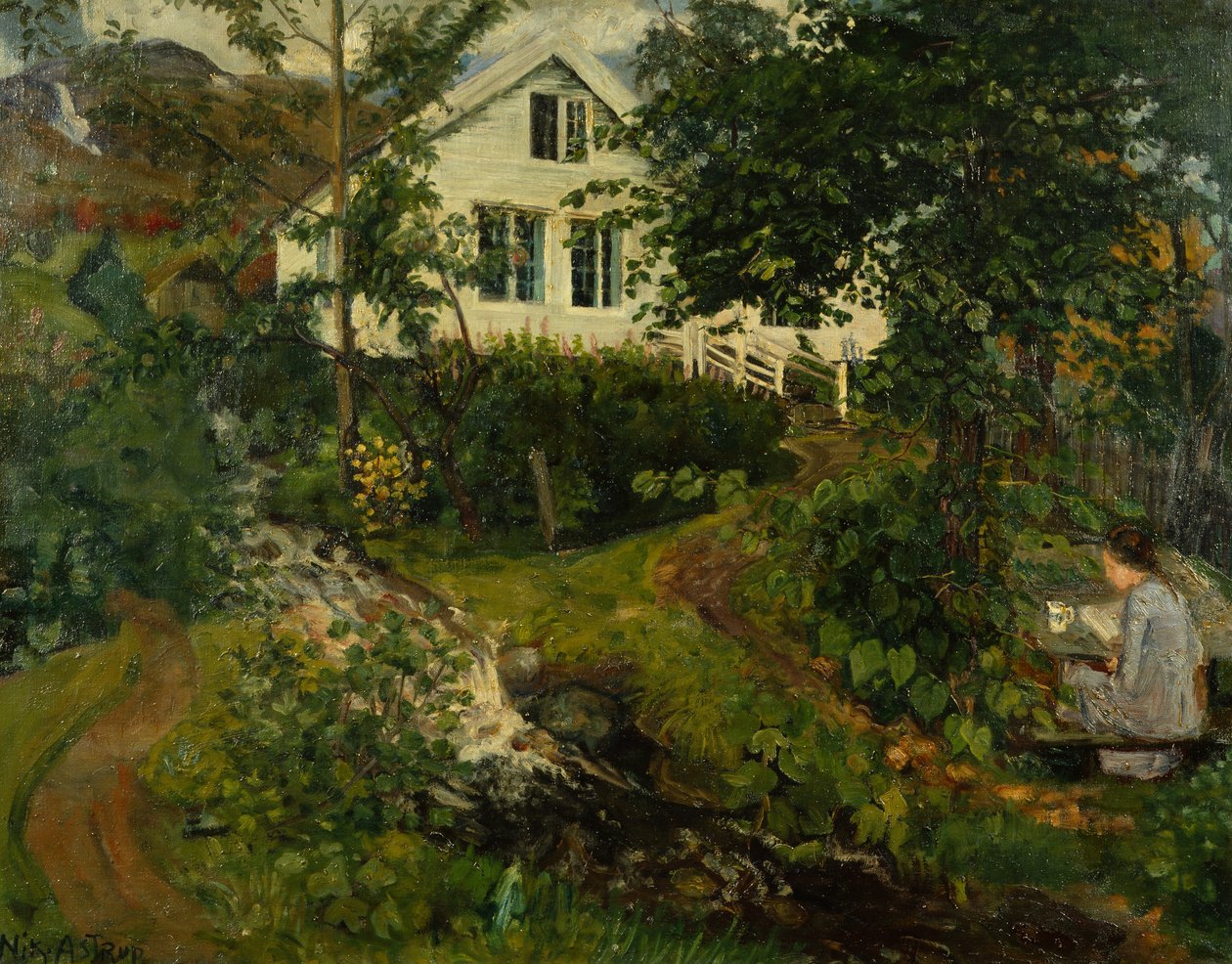 Vanha pappila, ennen vuotta 1908 (öljy kankaalle) tekijältä Nikolai Astrup