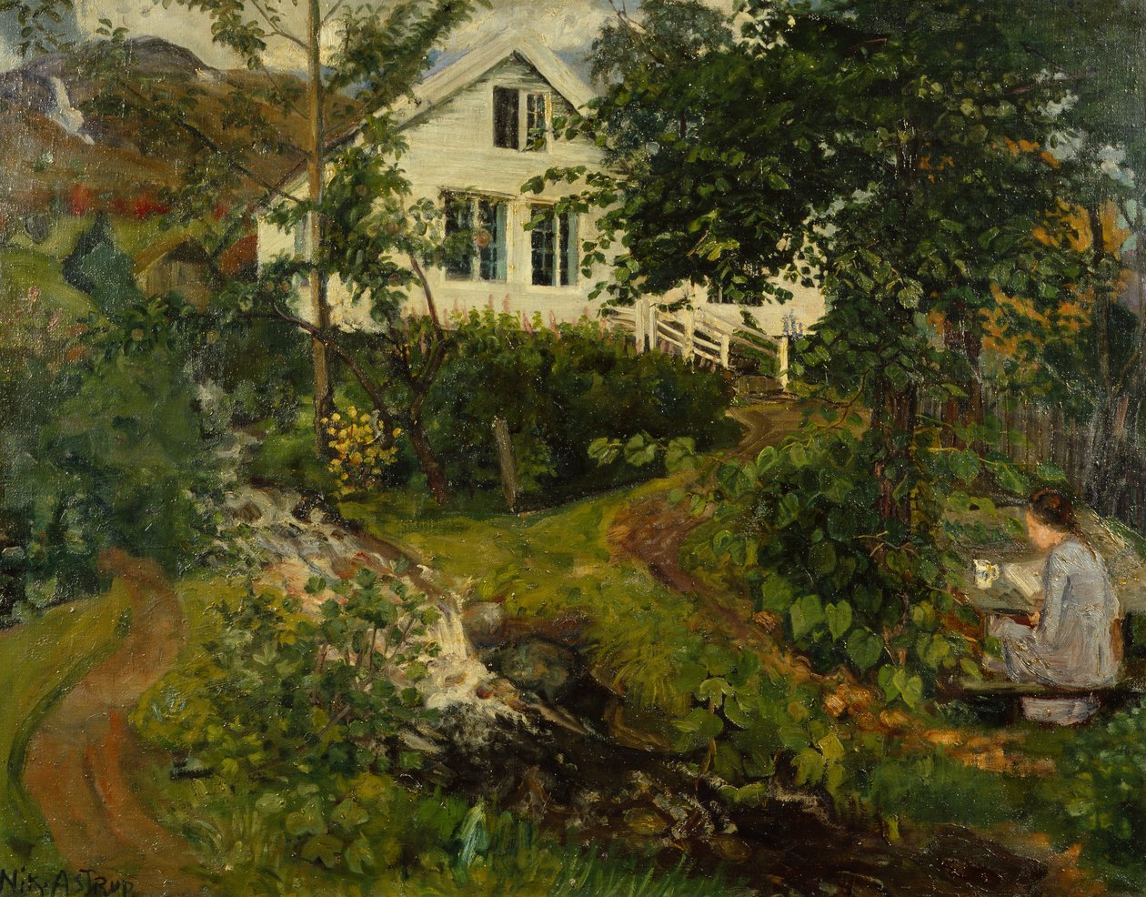 Vanha pappilan tila, ennen vuotta 1908 tekijältä Nikolai Astrup