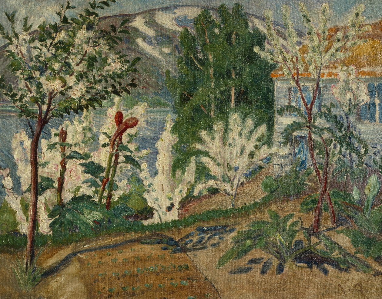 Jølstervannet White Flowers (öljy kankaalle) tekijältä Nikolai Astrup