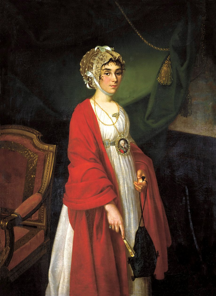 Astressin ja laulajan muotokuva, Contesse Praskovya Sheremeteva, Zhemchugova 1768-1803, 18 tekijältä Nikolai Ivanovich Argunov